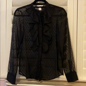 H&M Black Button Down Blouse